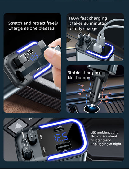 5in1 Chargeur Type-C PD Fast Charging USB-A Car Charger