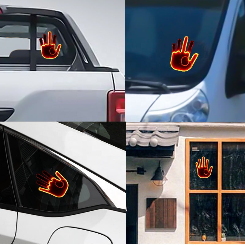 LED Middle Finger Car Light